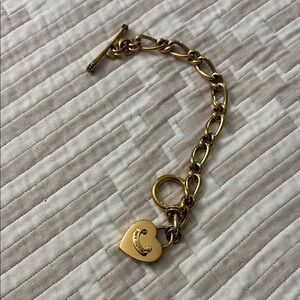 Gold Heart Charm Bracelet